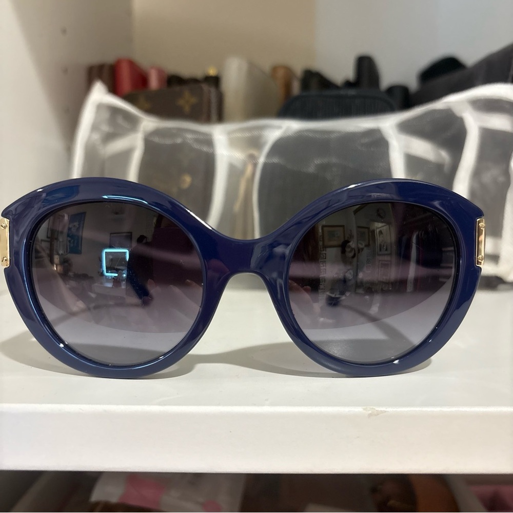 VERSACE Gianni Versace Blue Plastic Oversized Sunglasses - Picture 15 of 16
